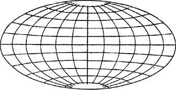 Картографическая сетка в проекции Аитова-Гаммер